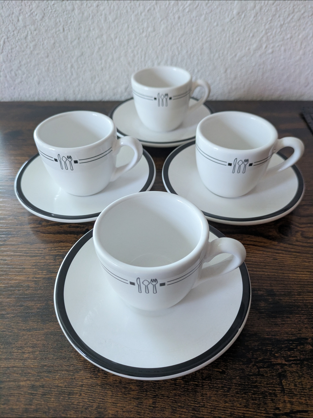 Emeril European White Porcelain Espresso Set For 4 - New! ☕☕☕